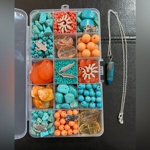 Craft Beads, TURQUOISE & CORAL, Jewelry Supplies, loose bulk beads